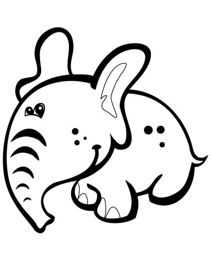 Cute Baby Elephant Coloring Pages - Part 4